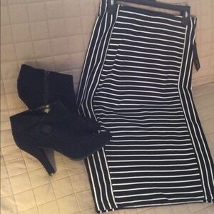 Hot black and white high waisted pencil skirt, nwt